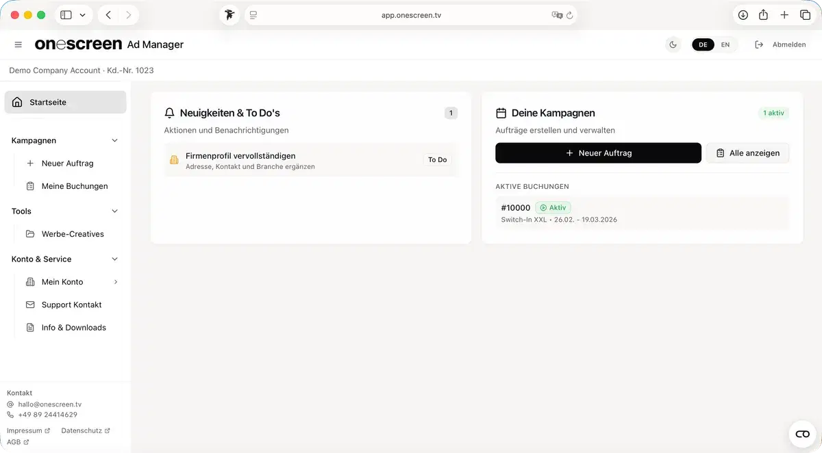 onescreen Plattform