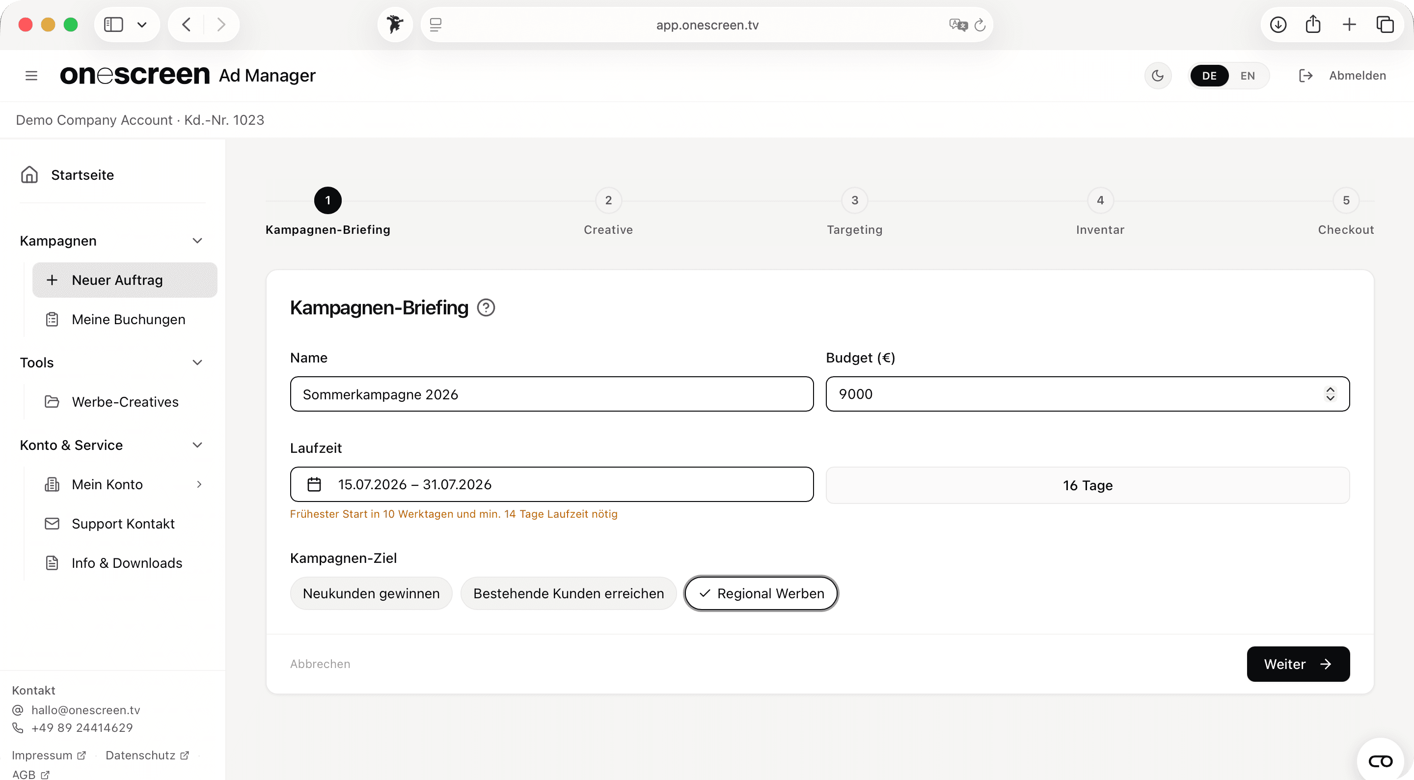 onescreen Plattform