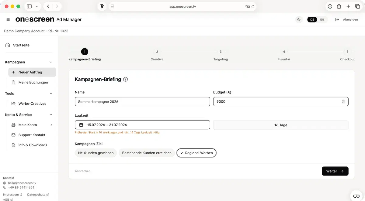 onescreen Plattform