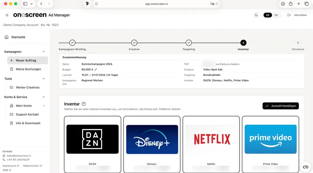 onescreen Plattform